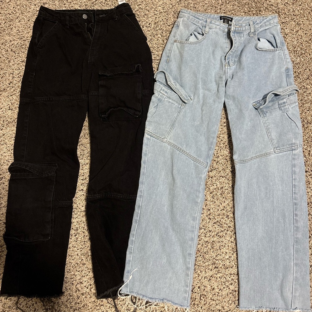 Womens PrettyLittleThing Cargo Jeans Bundle